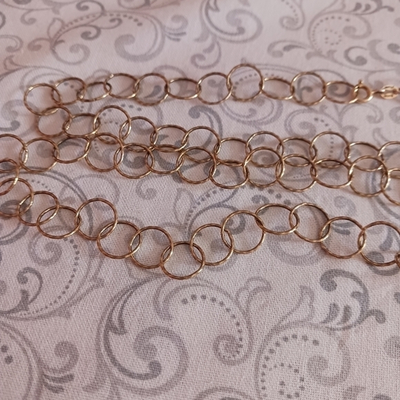 925 Italy KA 1772 Sterling Silver Gold Plated Chain Link Necklace - Picture 9 of 16